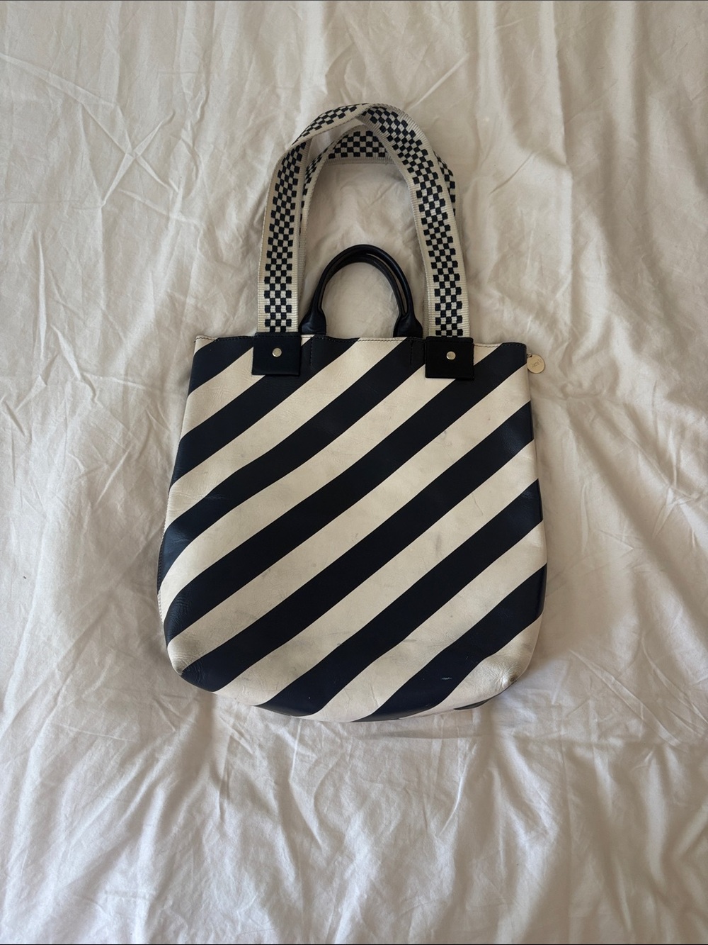 Clare V. Striped Black & White Tote Bag